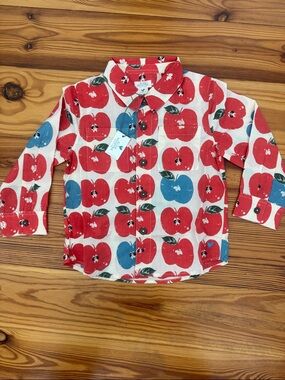 NWT Blue Rooster Collection Pink Chicken Boy 3T Print Button-Down Shirt Red Blue